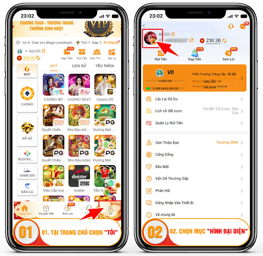 Bước 1 và bước 2 liên kết ngày sinh tại F168
